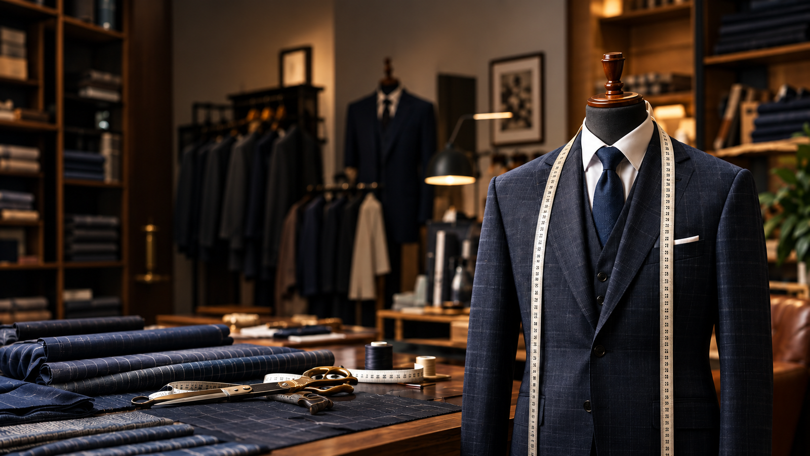 Master tailor crafting custom garment